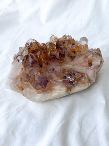 Red Phantom Quartz Cluster - Unearthed Crystals