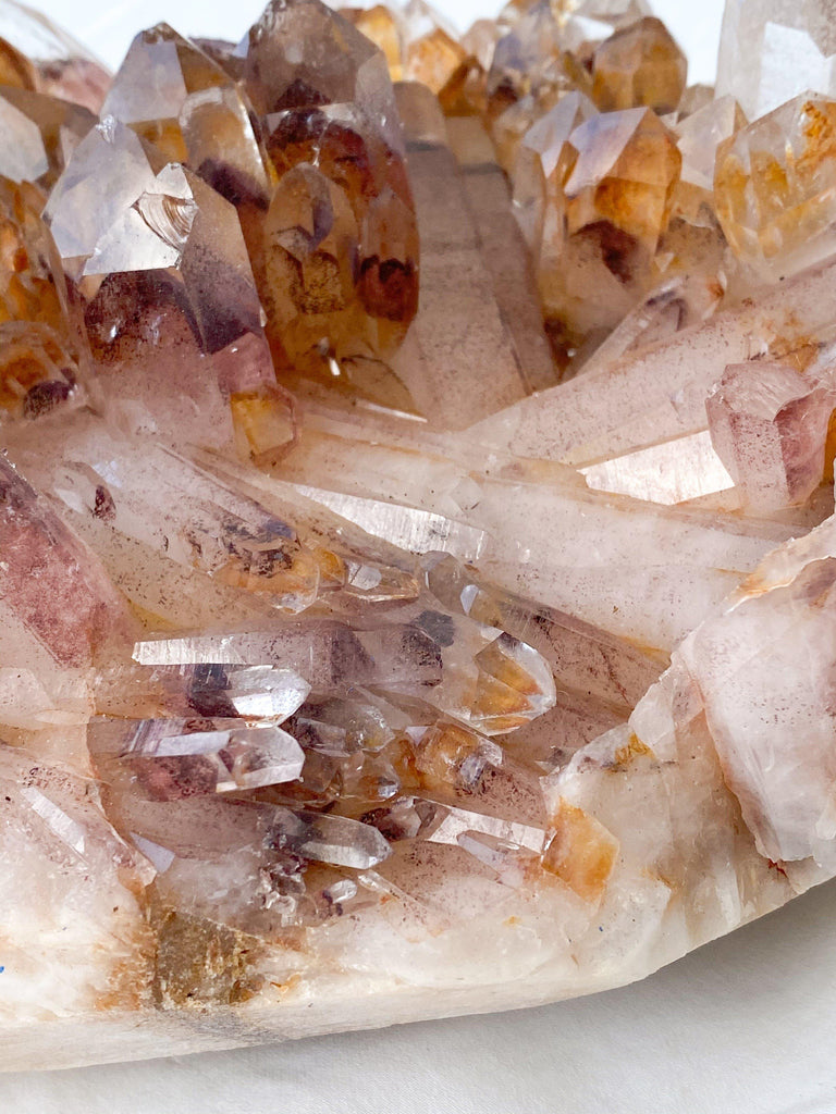 Red Phantom Quartz Cluster - Unearthed Crystals