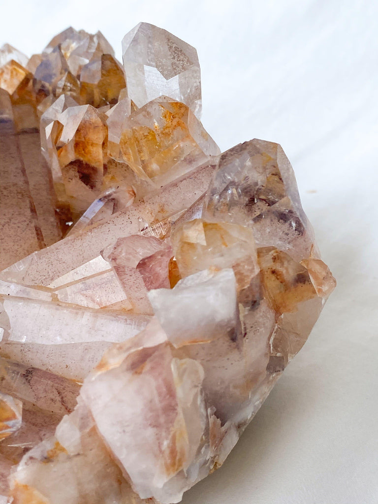 Red Phantom Quartz Cluster - Unearthed Crystals