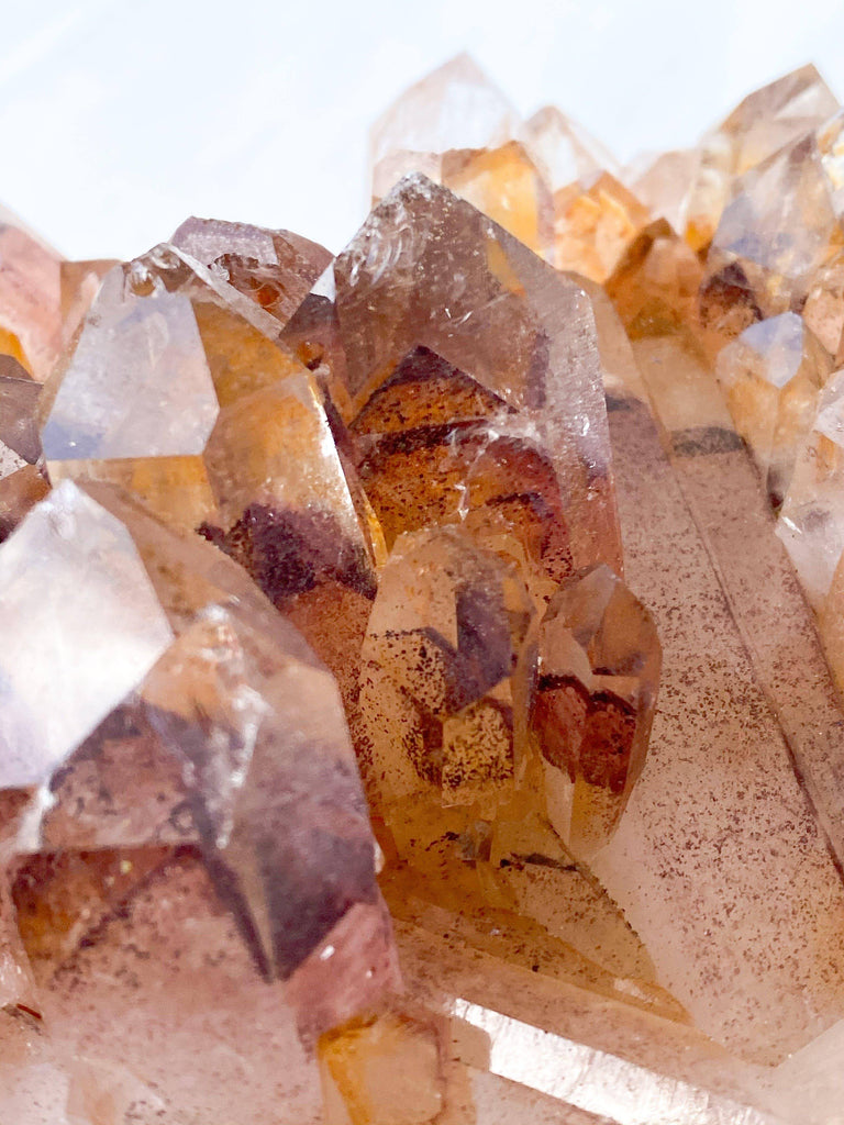 Red Phantom Quartz Cluster - Unearthed Crystals