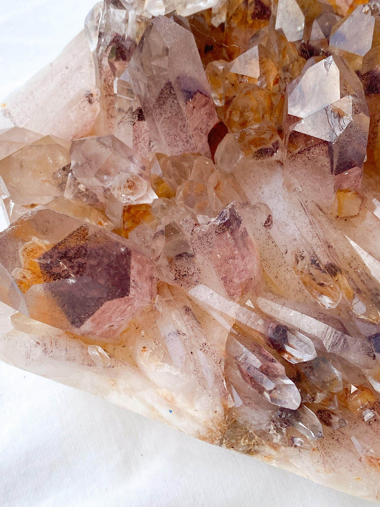 Red Phantom Quartz Cluster - Unearthed Crystals