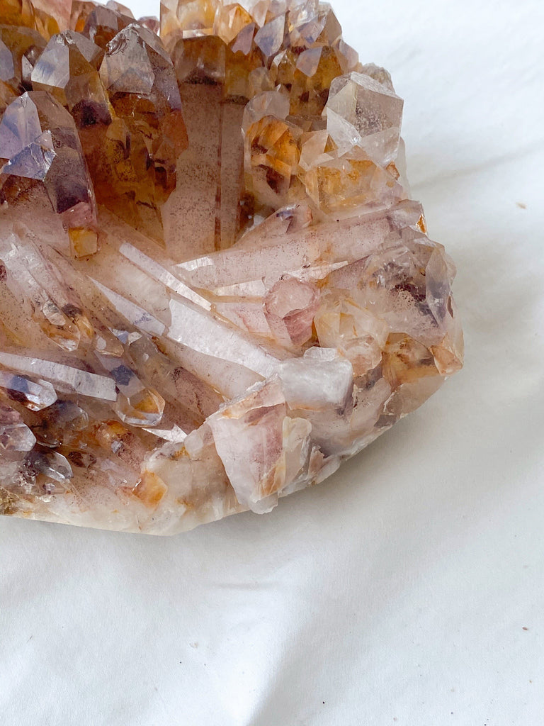 Red Phantom Quartz Cluster - Unearthed Crystals