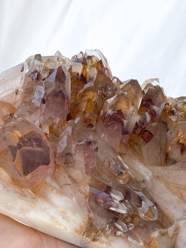 Red Phantom Quartz Cluster - Unearthed Crystals