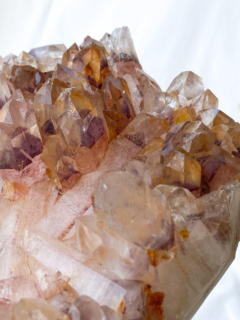 Red Phantom Quartz Cluster - Unearthed Crystals