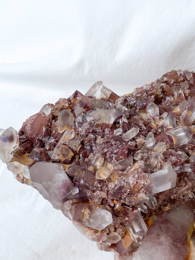 Red Phantom Quartz Cluster - Unearthed Crystals