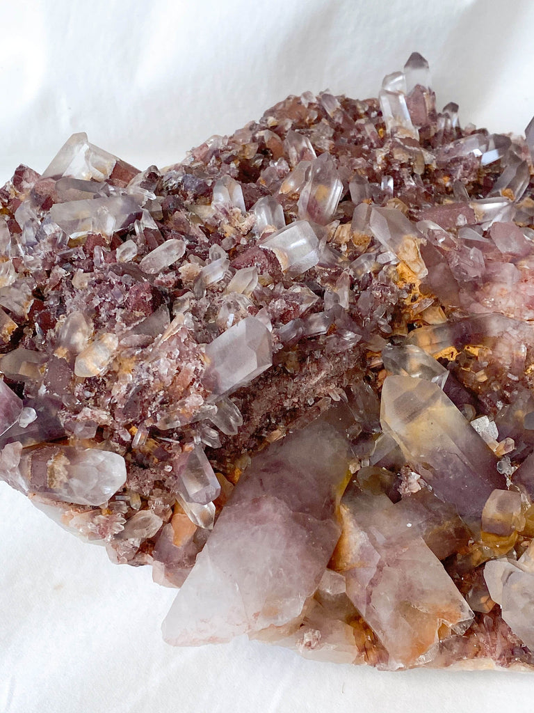 Red Phantom Quartz Cluster - Unearthed Crystals