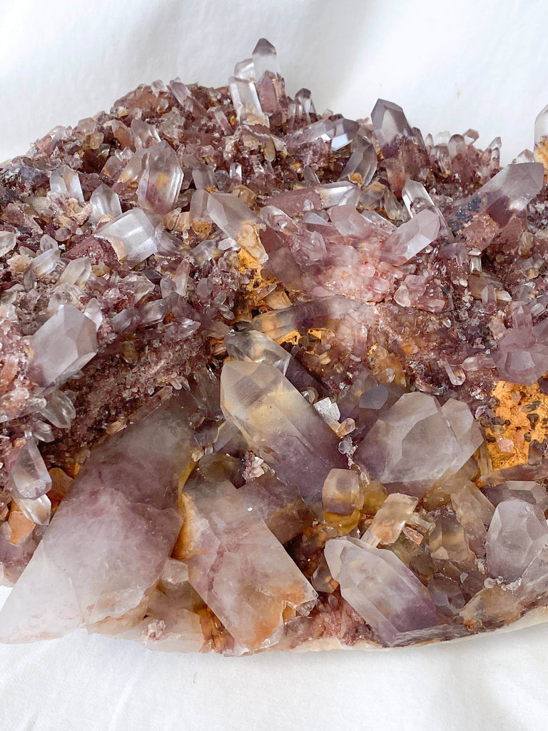 Red Phantom Quartz Cluster - Unearthed Crystals