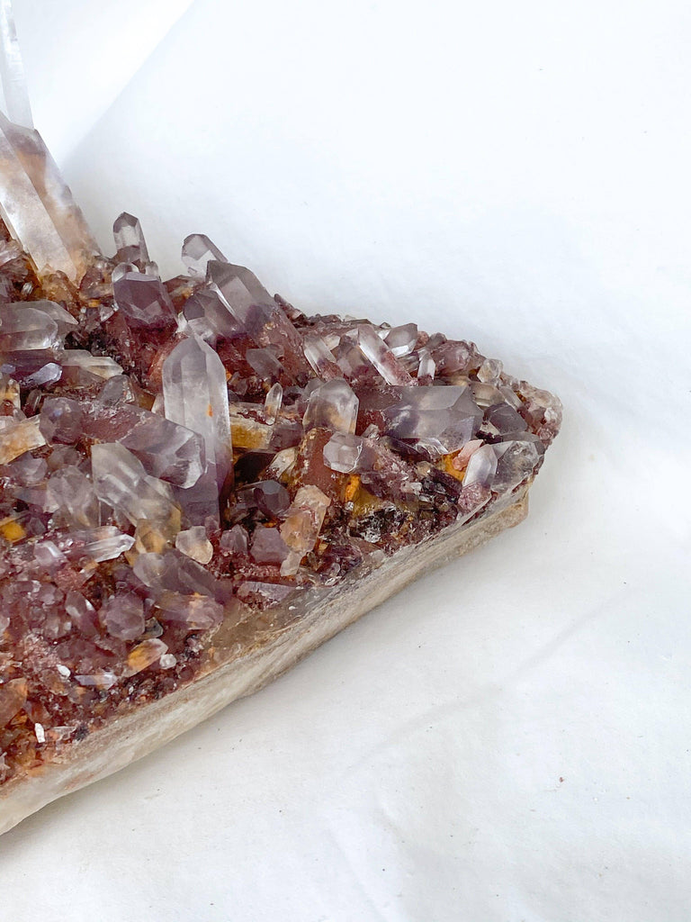 Red Phantom Quartz Cluster - Unearthed Crystals