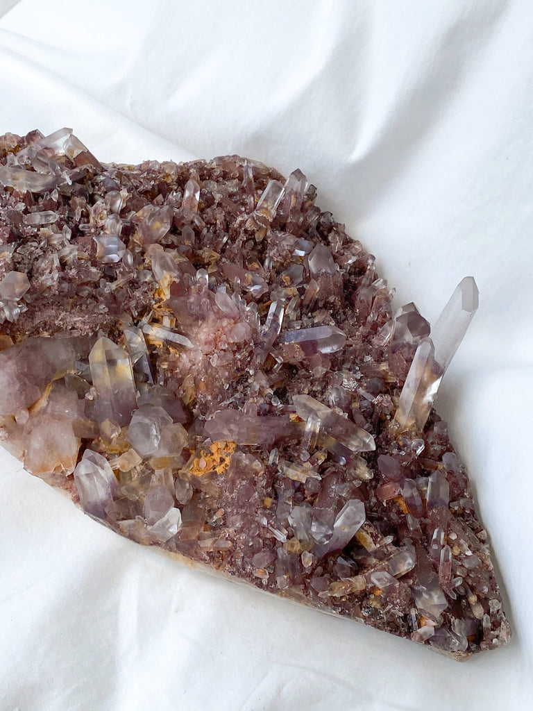 Red Phantom Quartz Cluster - Unearthed Crystals