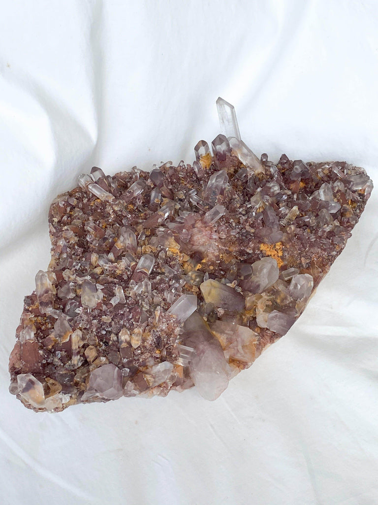 Red Phantom Quartz Cluster - Unearthed Crystals