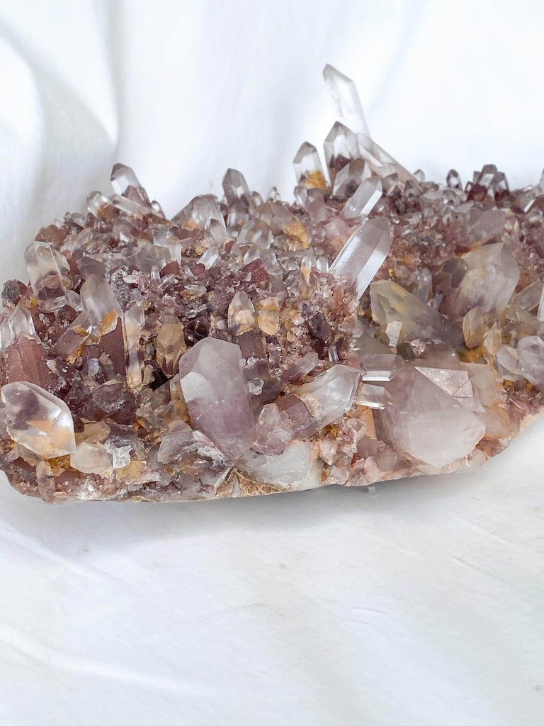 Red Phantom Quartz Cluster - Unearthed Crystals