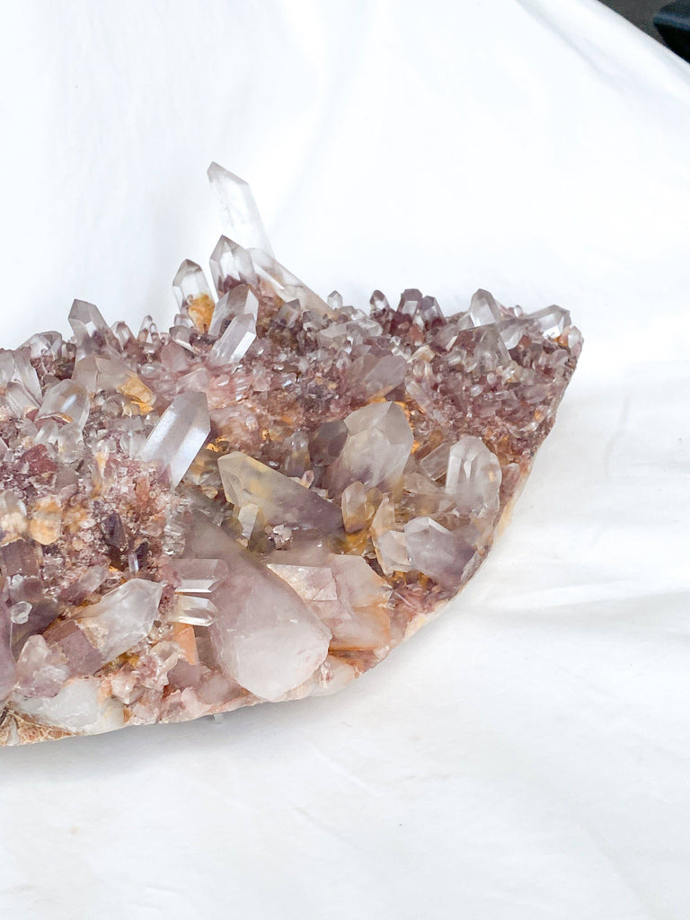 Red Phantom Quartz Cluster - Unearthed Crystals