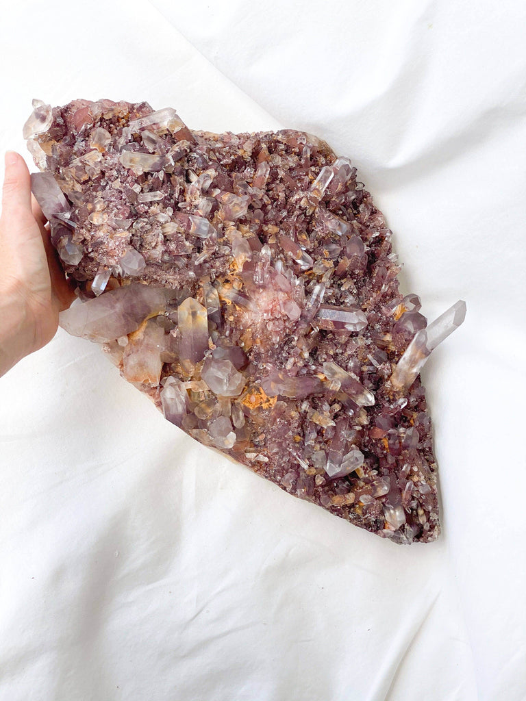 Red Phantom Quartz Cluster - Unearthed Crystals