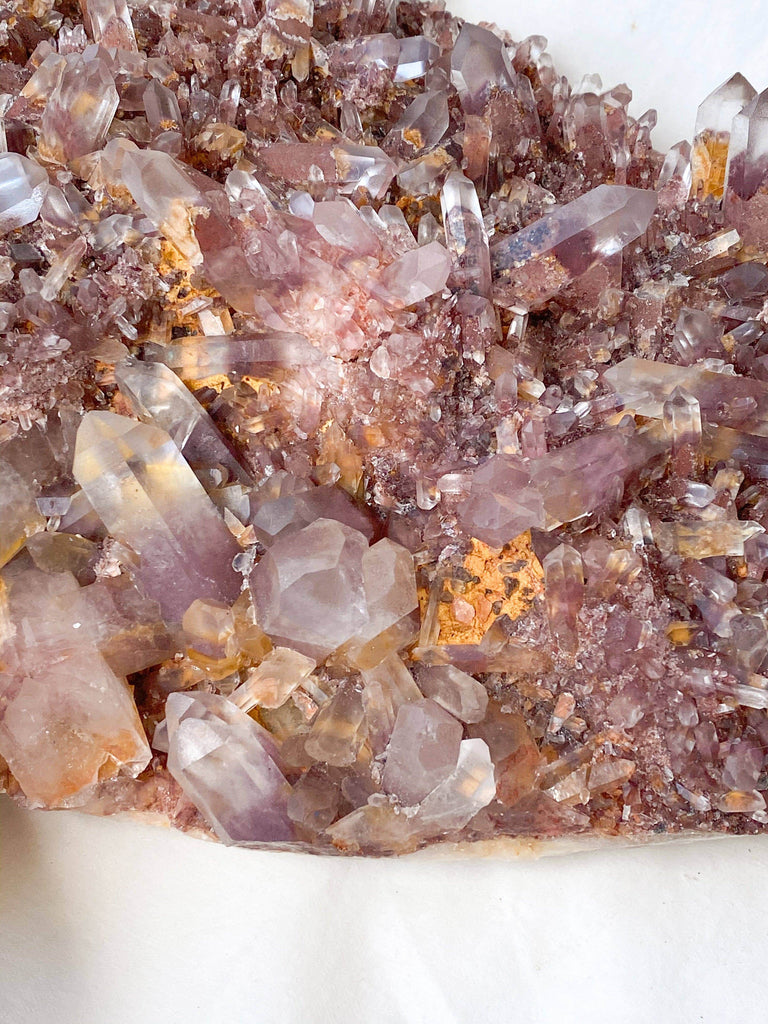 Red Phantom Quartz Cluster - Unearthed Crystals