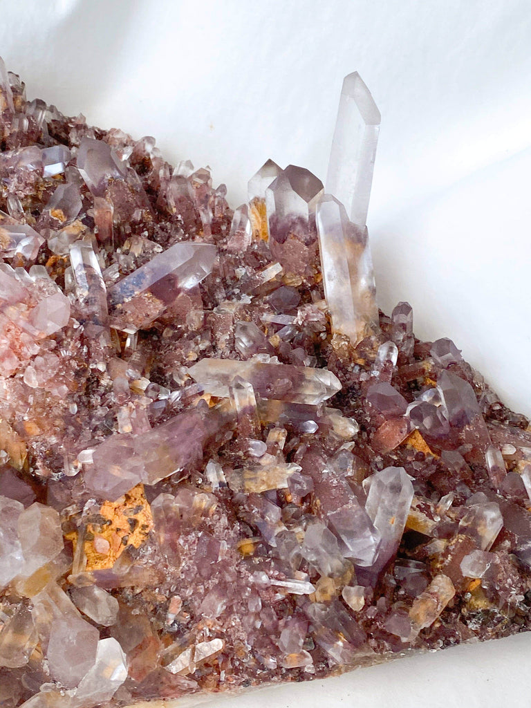 Red Phantom Quartz Cluster - Unearthed Crystals