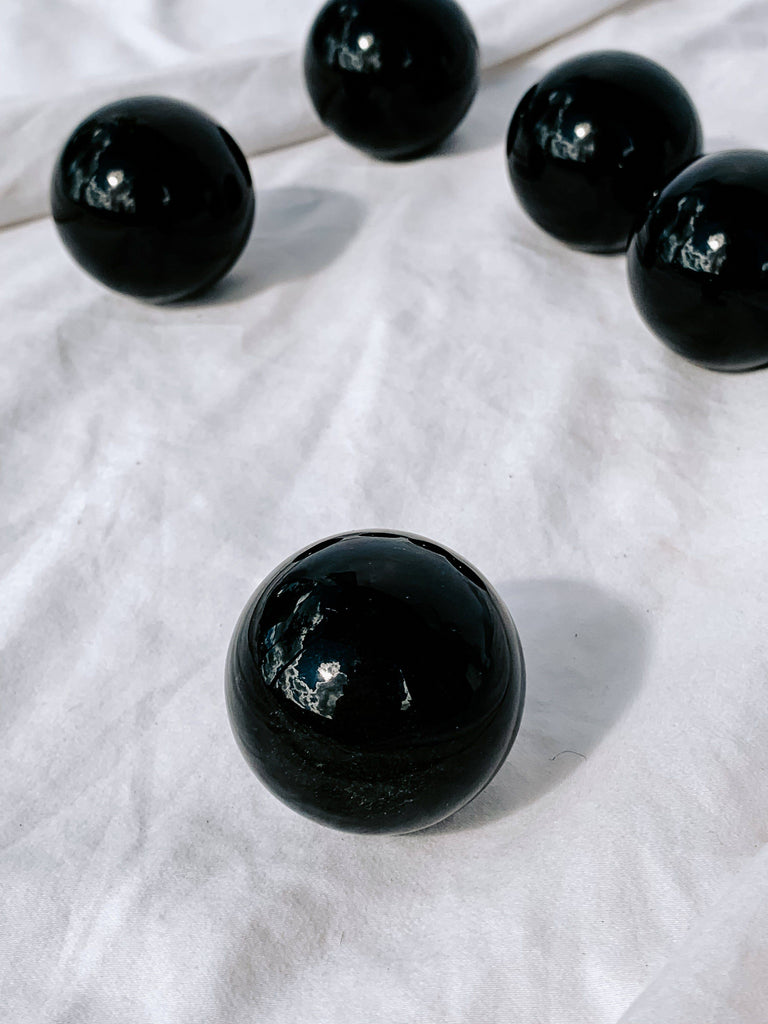 Black Obsidian Sphere | Medium - Unearthed Crystals