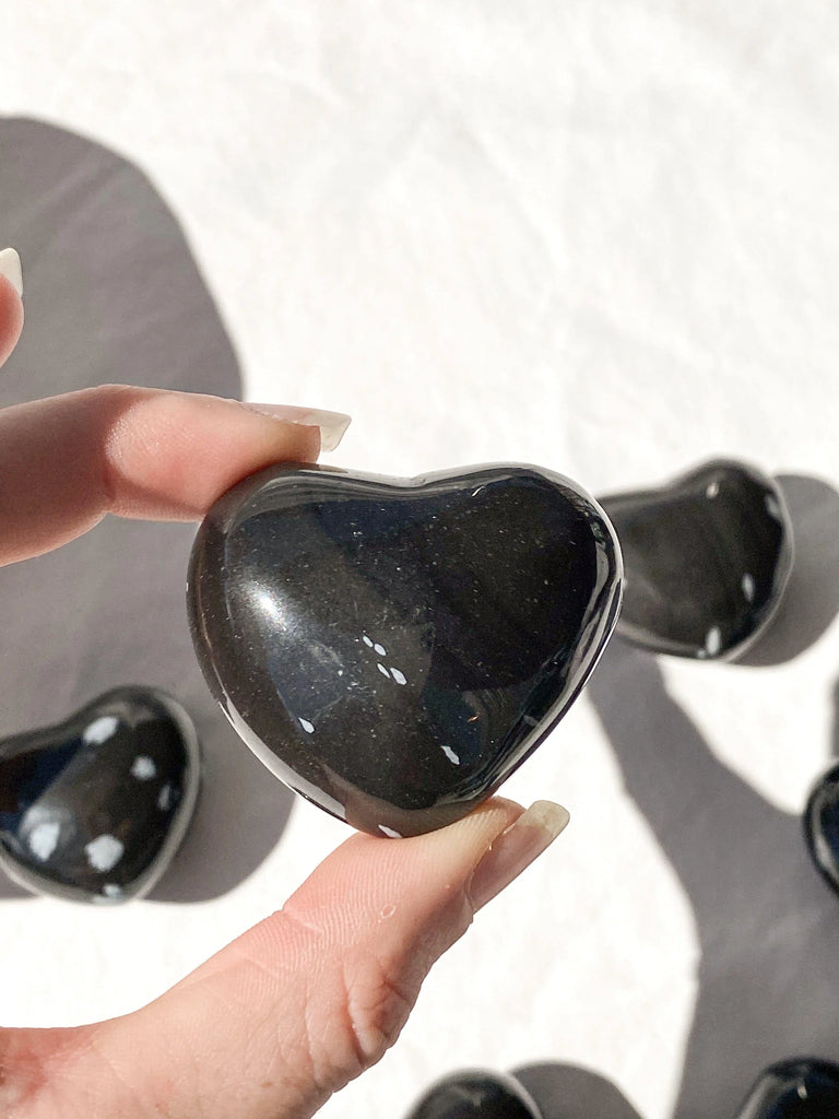 Snowflake Obsidian Heart | Large - Unearthed Crystals