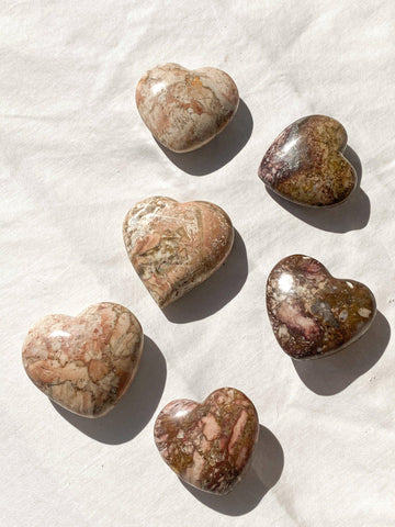 Rose Jasper Heart | Large - Unearthed Crystals