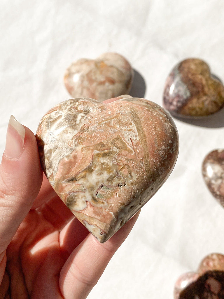 Rose Jasper Heart | Large - Unearthed Crystals