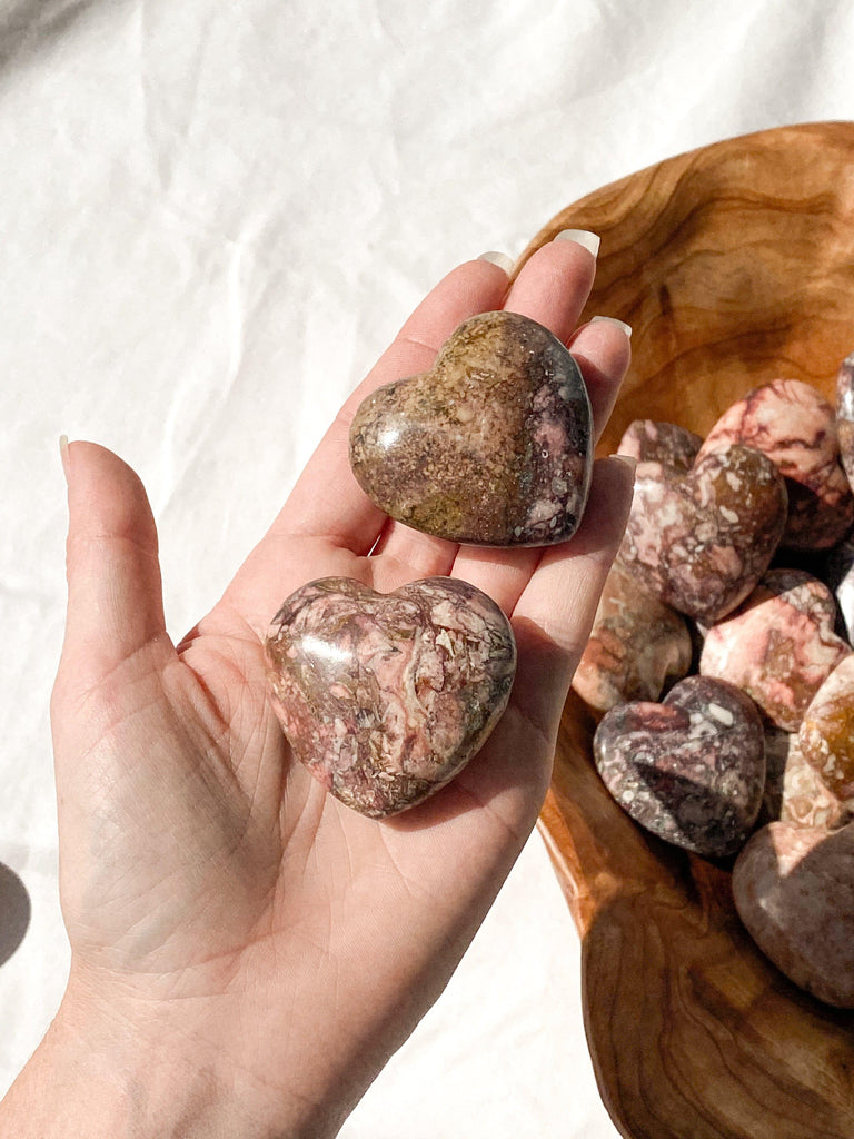 Rose Jasper Heart | Large - Unearthed Crystals