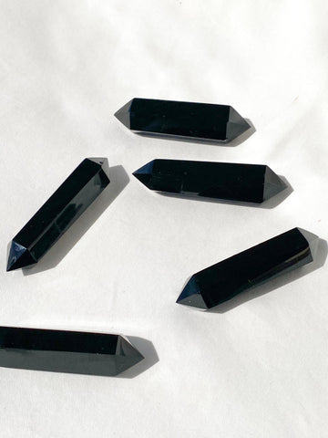 Black Obsidian Double Terminated Point | Medium - Unearthed Crystals