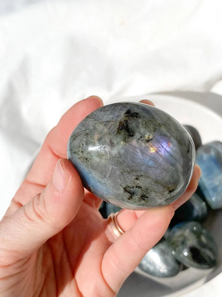 Labradorite Palm Stone | Light | Large - Unearthed Crystals