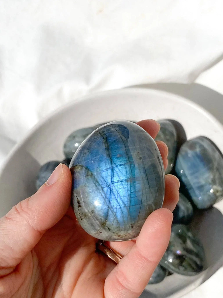 Labradorite Palm Stone | Light | Large - Unearthed Crystals