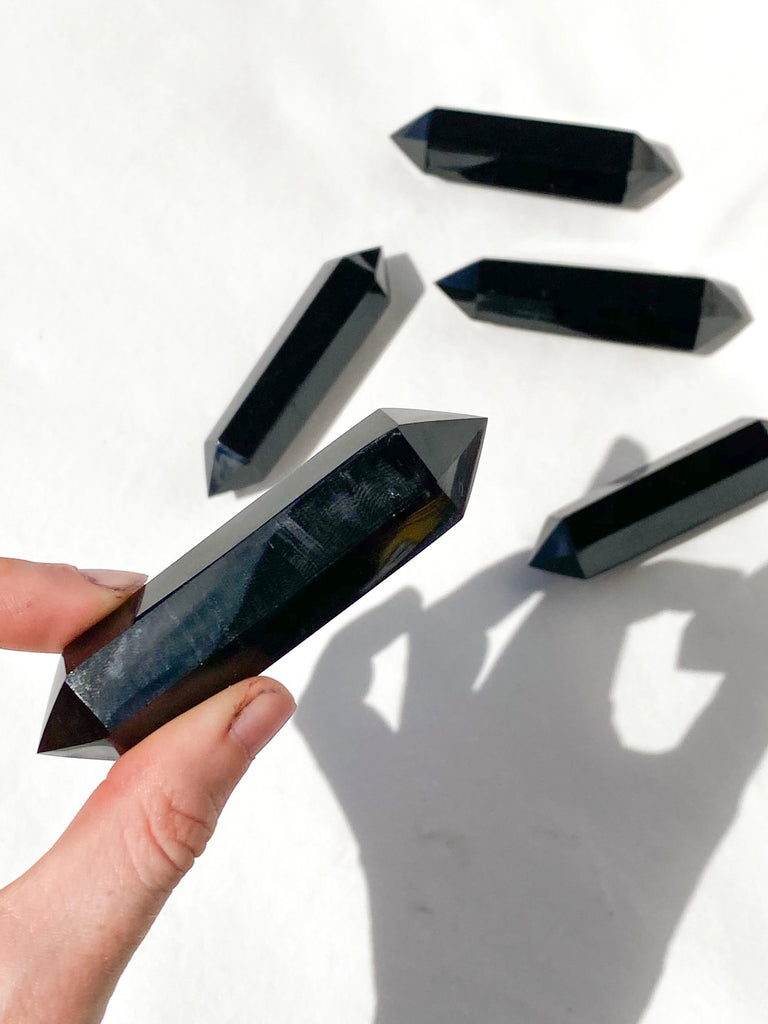 Black Obsidian Double Terminated Point | Medium - Unearthed Crystals