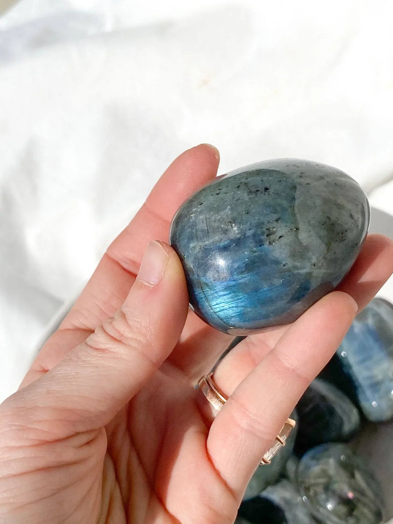 Labradorite Palm Stone | Light | Large - Unearthed Crystals