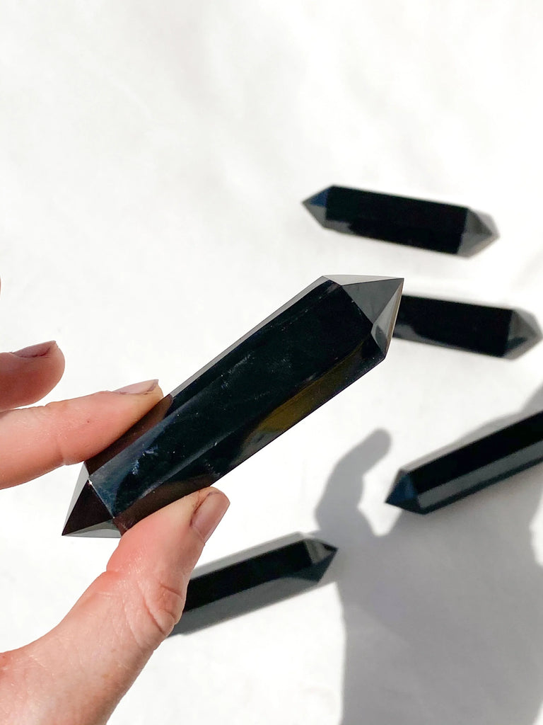 Black Obsidian Double Terminated Point | Medium - Unearthed Crystals