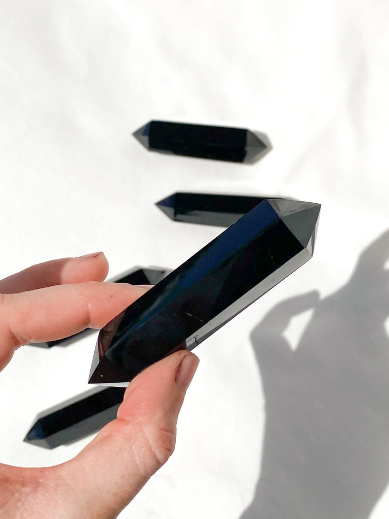 Black Obsidian Double Terminated Point | Medium - Unearthed Crystals