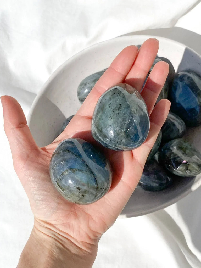 Labradorite Palm Stone | Light | Large - Unearthed Crystals