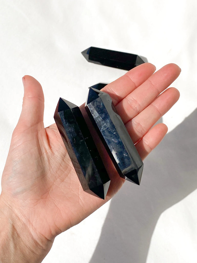 Black Obsidian Double Terminated Point | Medium - Unearthed Crystals