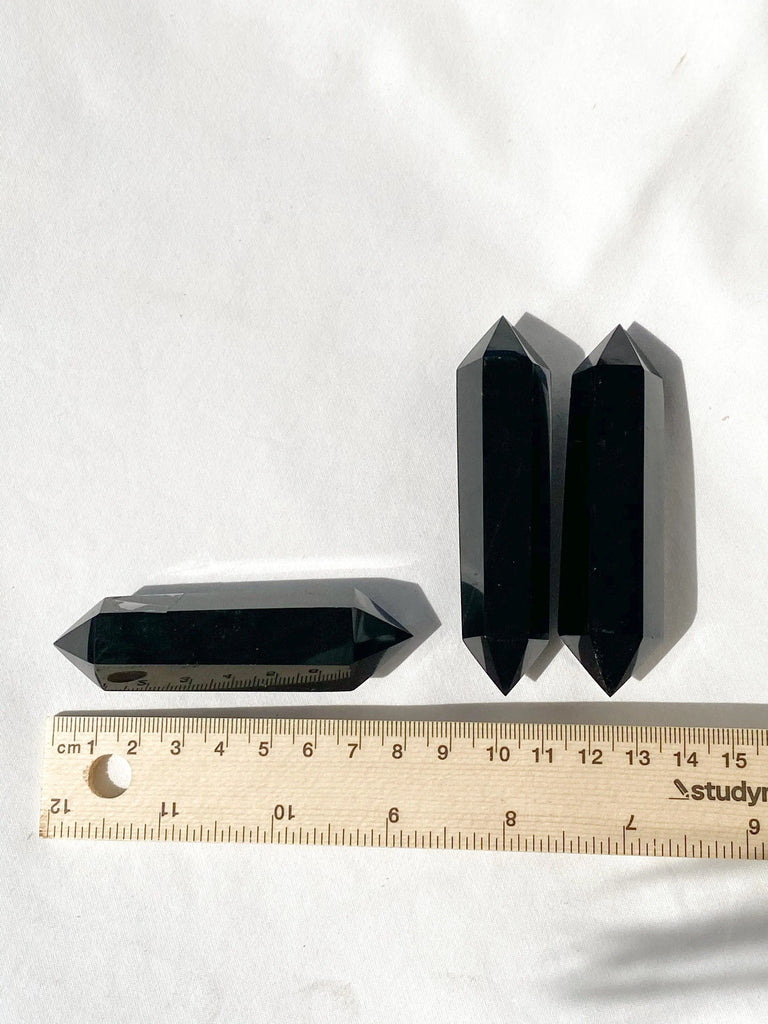 Black Obsidian Double Terminated Point | Medium - Unearthed Crystals