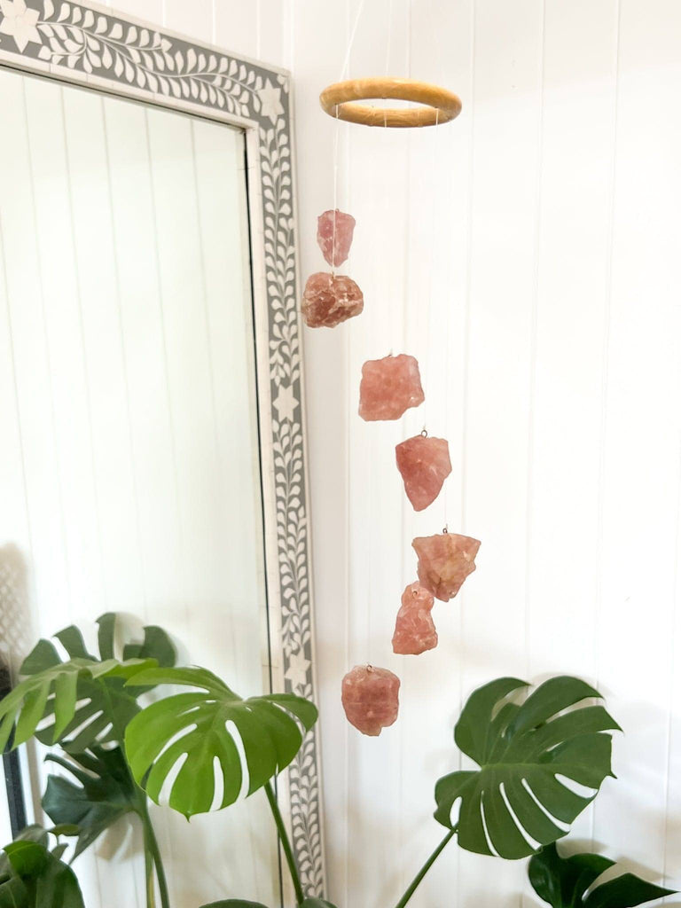 Rose Quartz Mobile | Wind Chime - Unearthed Crystals