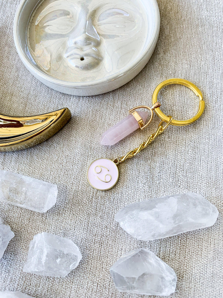 Zodiac + Stone Keyring - Unearthed Crystals