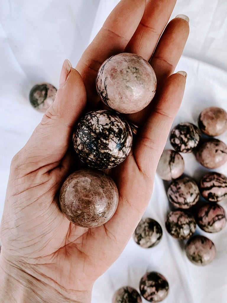 Rhodonite Sphere | Small - Unearthed Crystals
