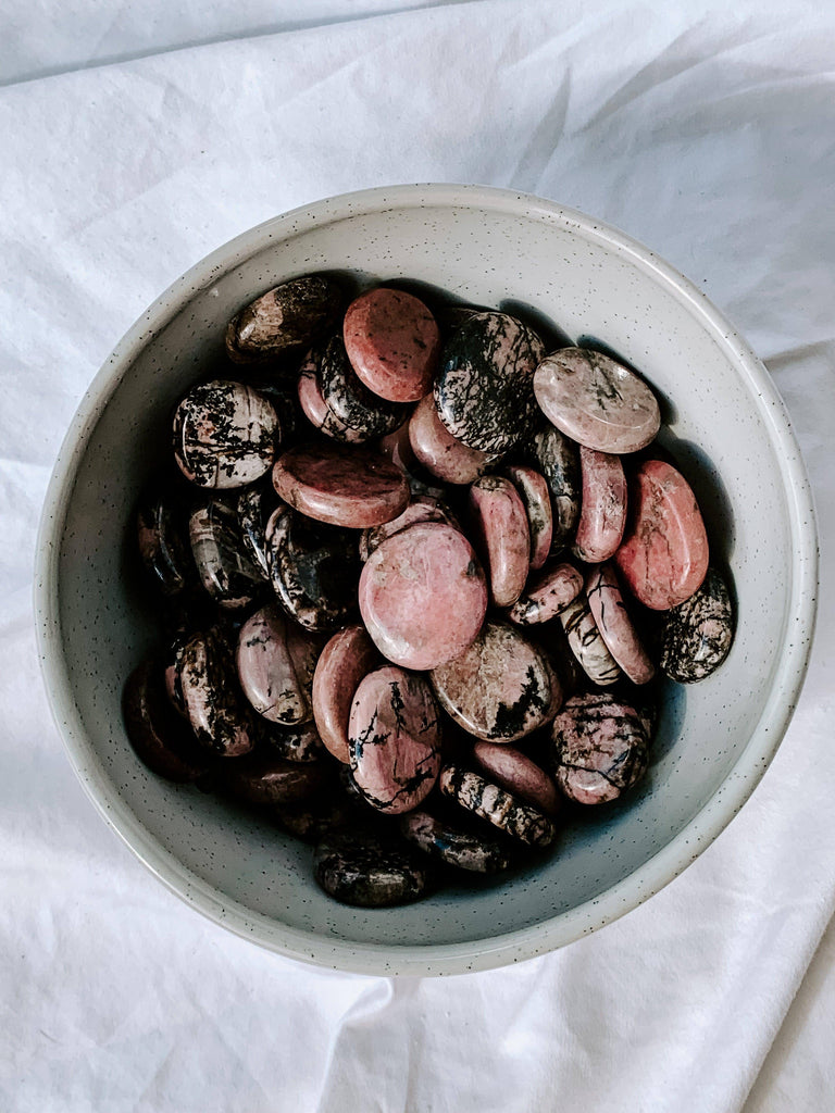 Rhodonite Coin - Unearthed Crystals