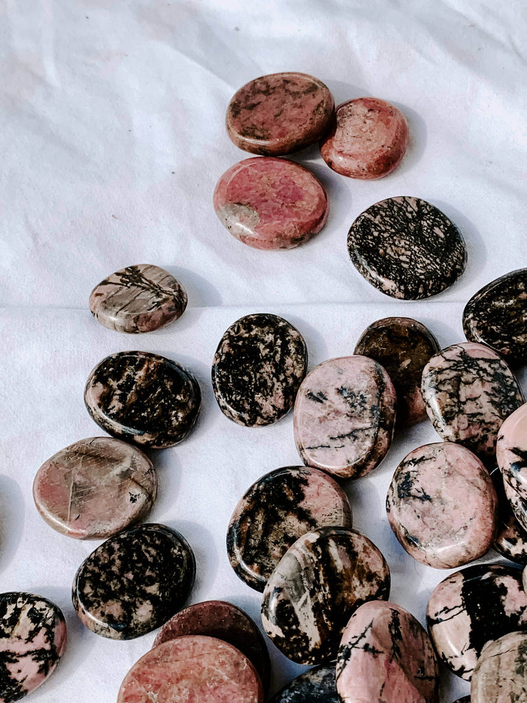 Rhodonite Coin - Unearthed Crystals