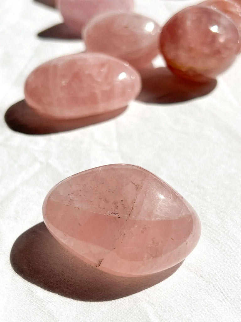 Rose Quartz Palm Stone | Medium - Unearthed Crystals
