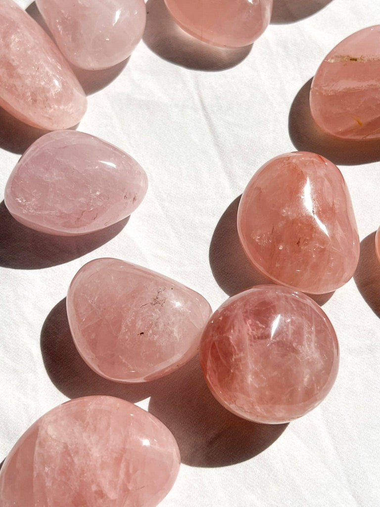 Rose Quartz Palm Stone | Medium - Unearthed Crystals