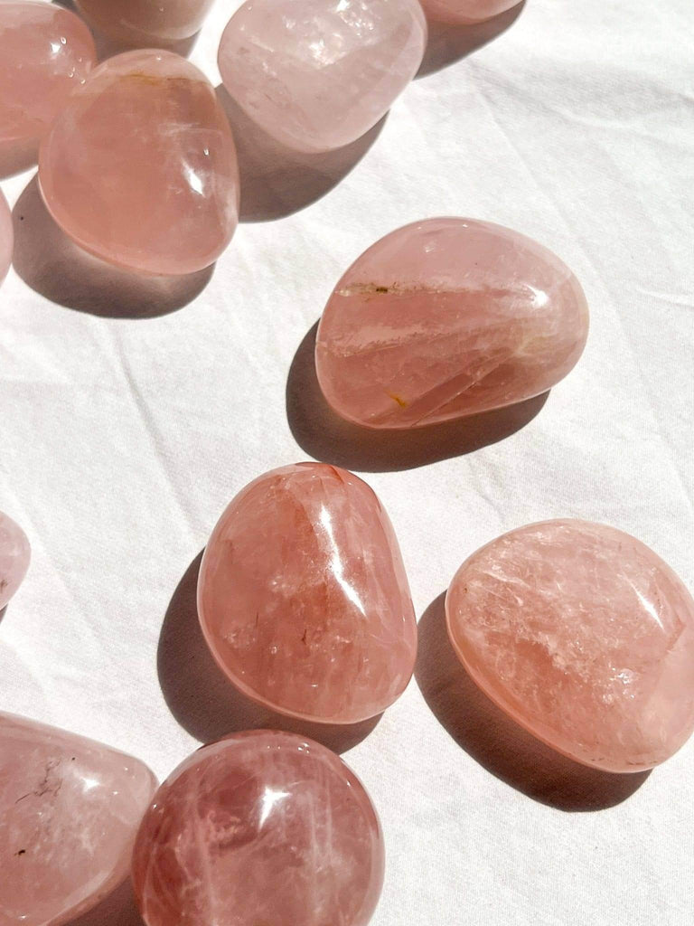 Rose Quartz Palm Stone | Medium - Unearthed Crystals