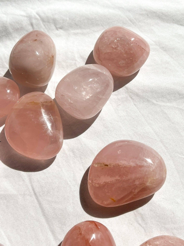 Rose Quartz Palm Stone | Medium - Unearthed Crystals