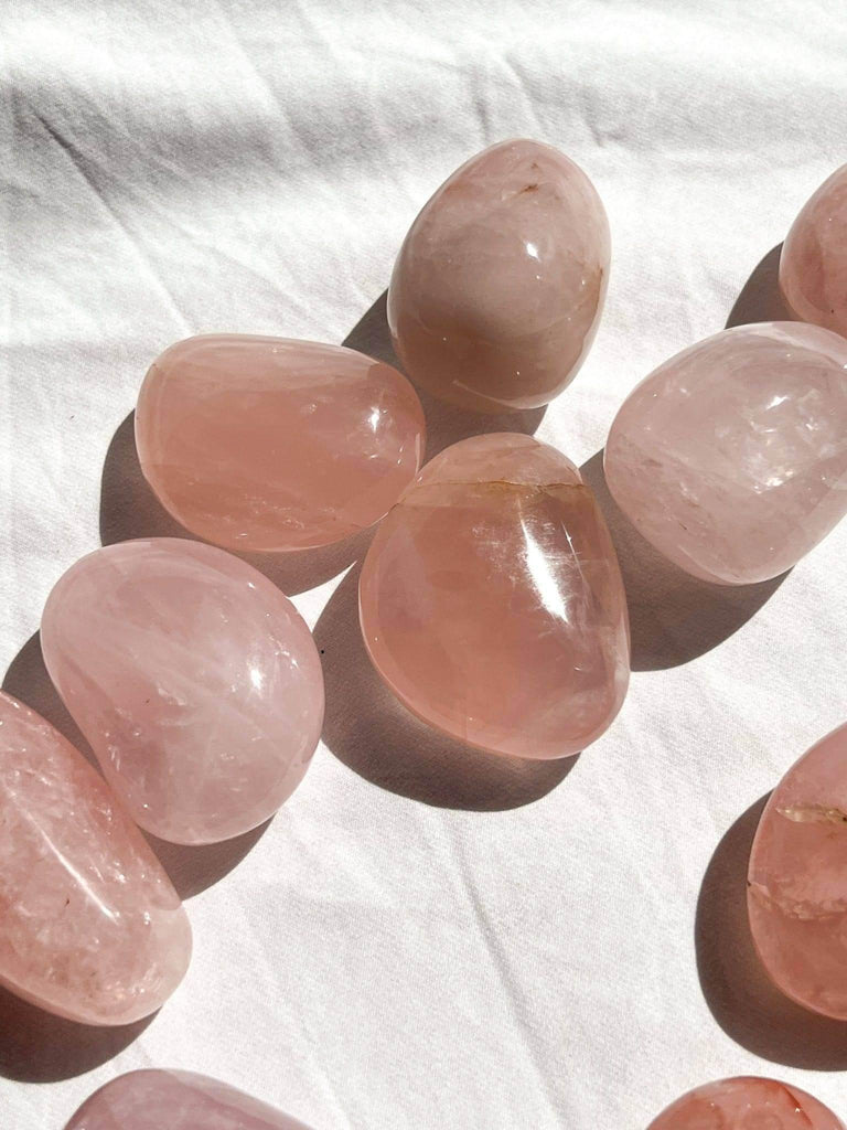Rose Quartz Palm Stone | Medium - Unearthed Crystals