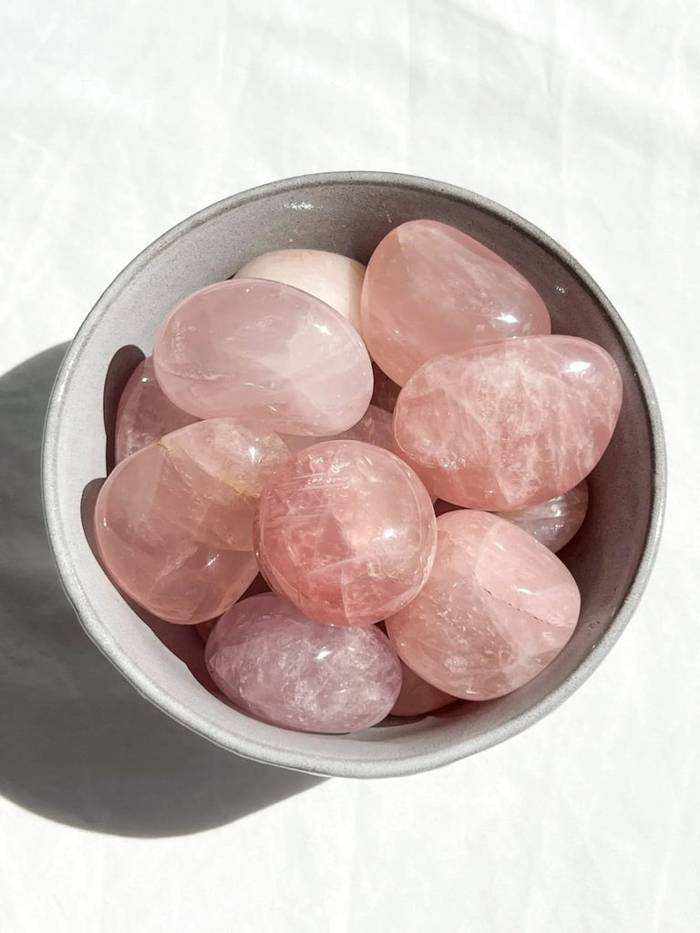 Rose Quartz Palm Stone | Medium - Unearthed Crystals