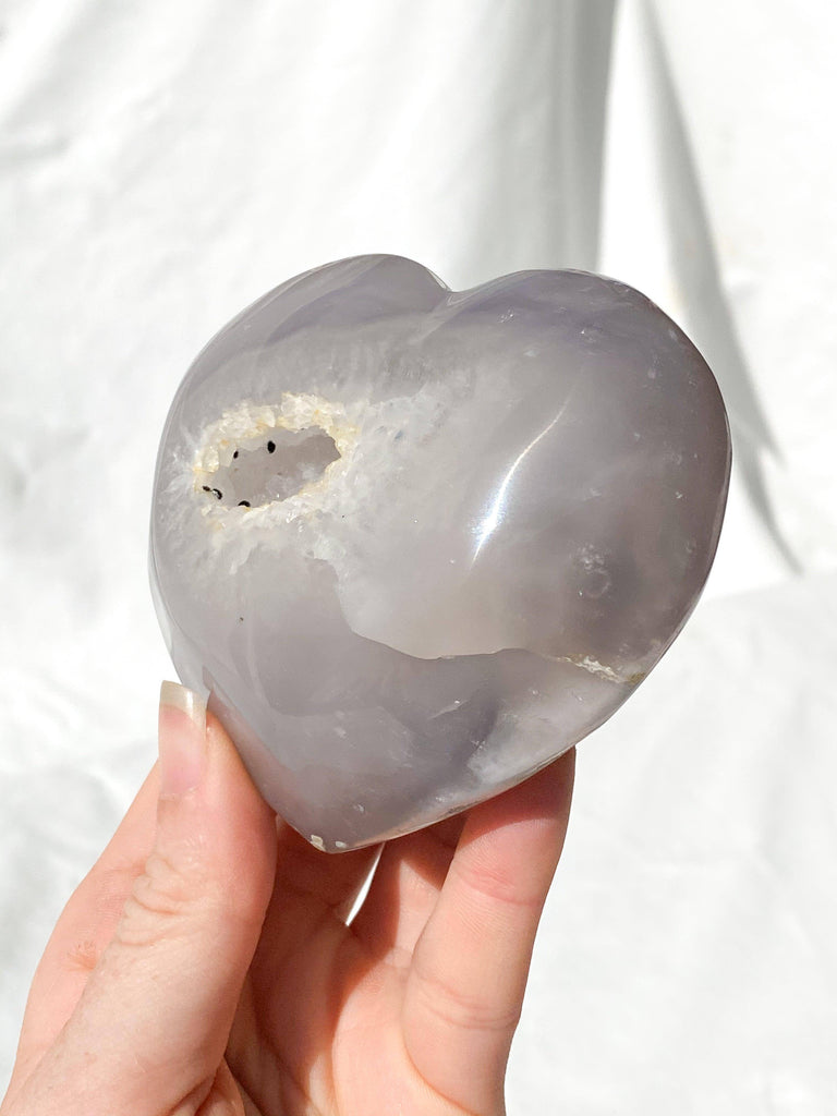 Agate Druzy Heart - Unearthed Crystals
