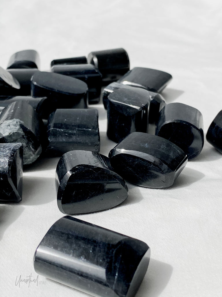 Black Tourmaline + Mica Tumbles | Large - Unearthed Crystals