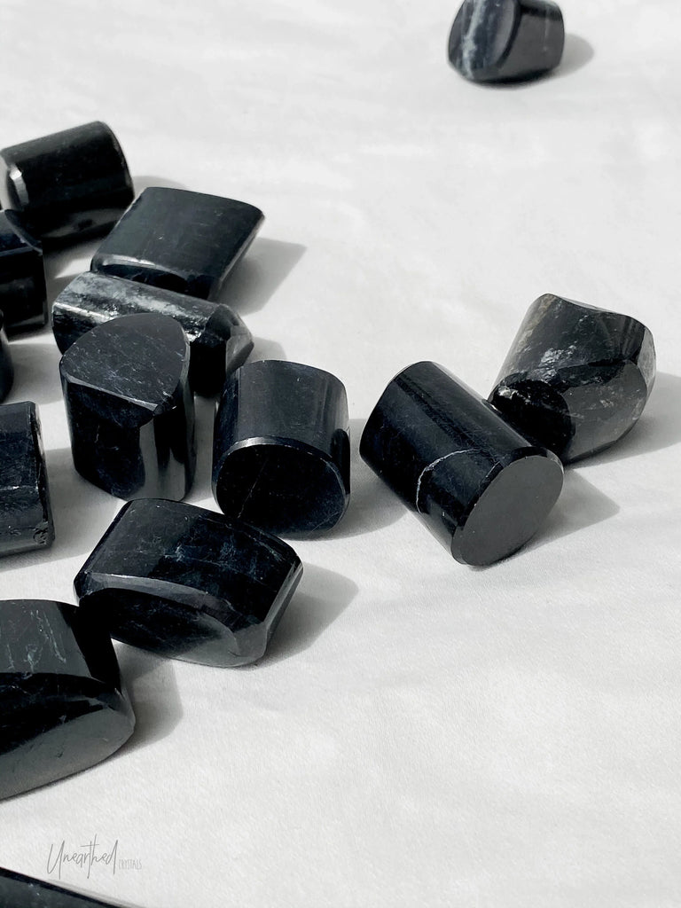 Black Tourmaline + Mica Tumbles | Large - Unearthed Crystals