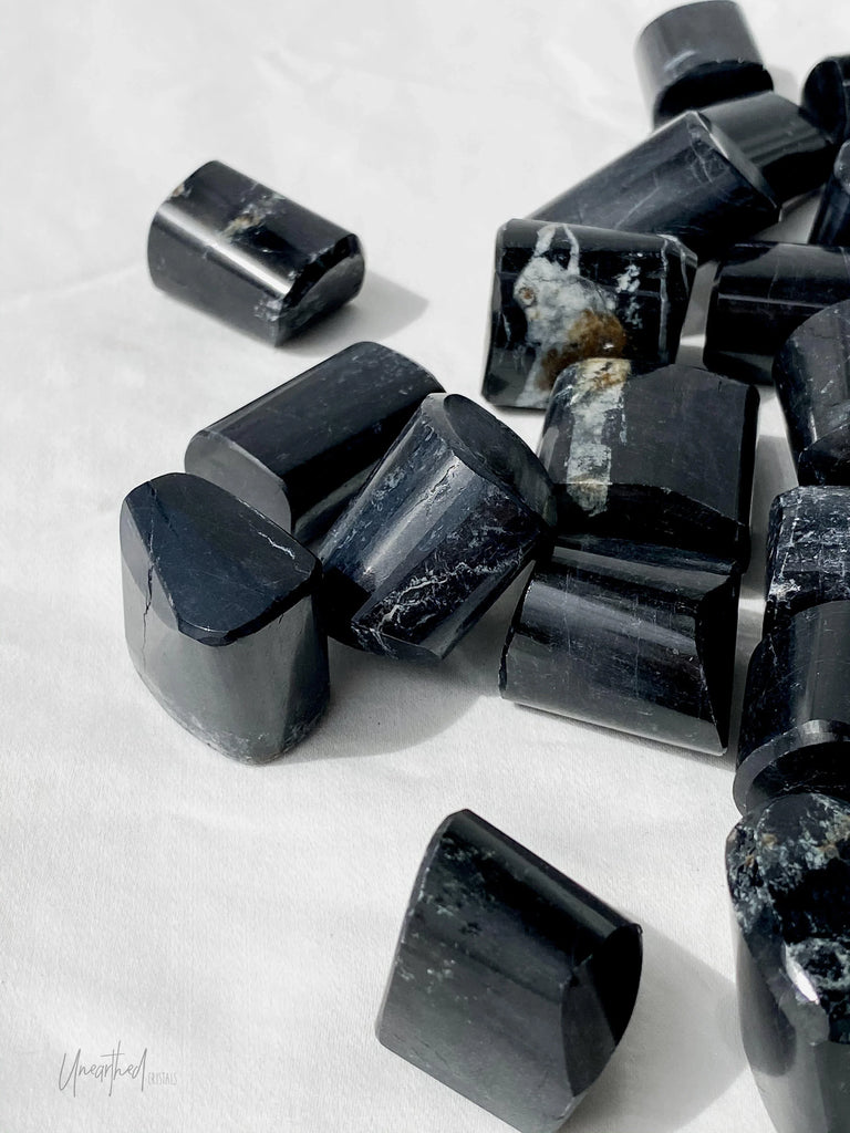 Black Tourmaline + Mica Tumbles | Large - Unearthed Crystals