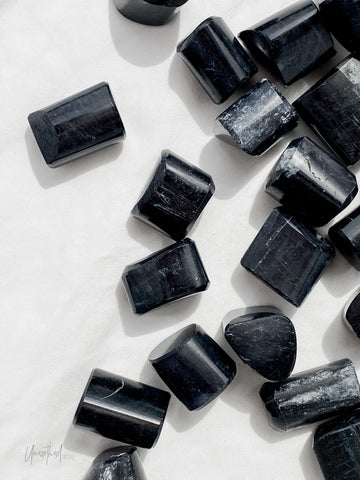 Black Tourmaline + Mica Tumbles | Large - Unearthed Crystals